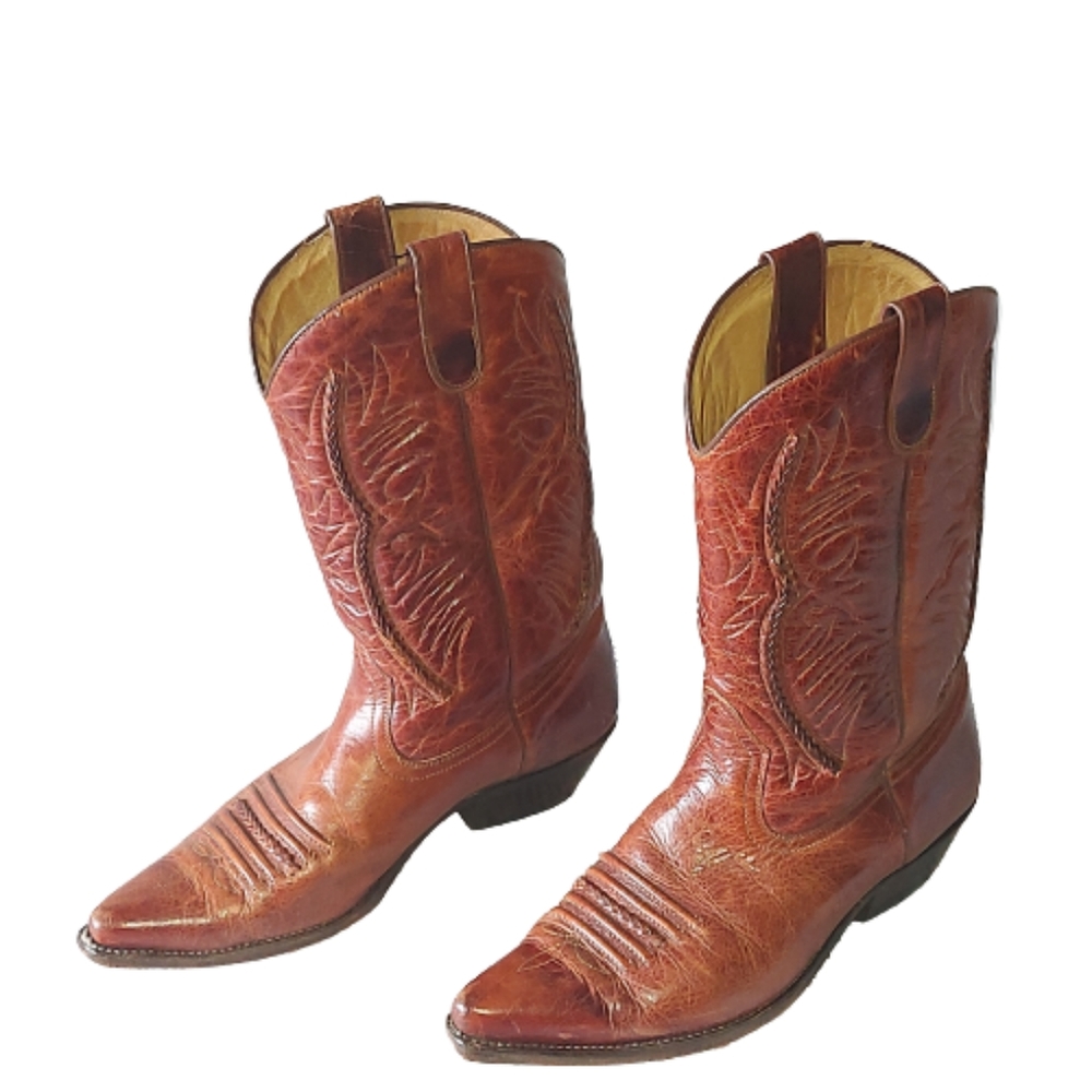 Vintage BILTRITE NEOPRENE Men's Cowboy Boots Western Brown Leather Size EU 43